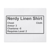 Nerdy Linen Roleplay Geek Gamer Armor Shirt Custom Flyer