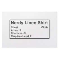 Nerdy Linen Roleplay Geek Gamer Armor Shirt Stationery