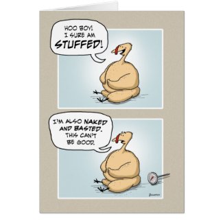 Nervous Turkey Thanksgiving Card card