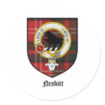 Nesbitt Clan Crest Badge Tartan stickers