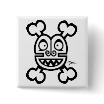 NESS SKULL & BONES LOGO buttons