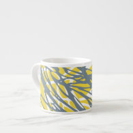Nest, gray and yellow espresso mug