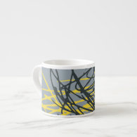 Nest, gray and yellow espresso mug