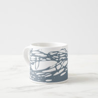 Nest, white and gray espresso mug