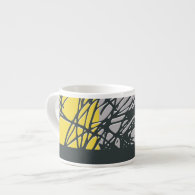 Nest, yellow and gray espresso mug