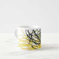 Nest, yellow and white espresso mug