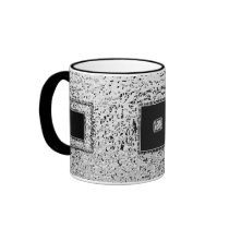 Nested Squares in Silver & Black Coffee Mug