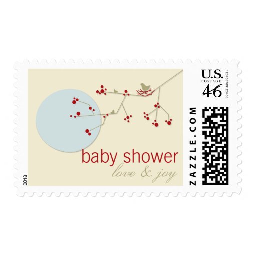 Nesting Bird + Family *01 Baby Shower Stamps