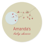 Nesting Bird + Family | *01 | Baby Shower Sticker stickers