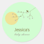 Nesting Bird + Family | *04 | Baby Shower Sticker