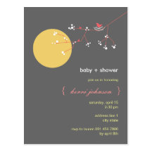 Nesting Bird + Family | *05 | Baby Shower Postcard