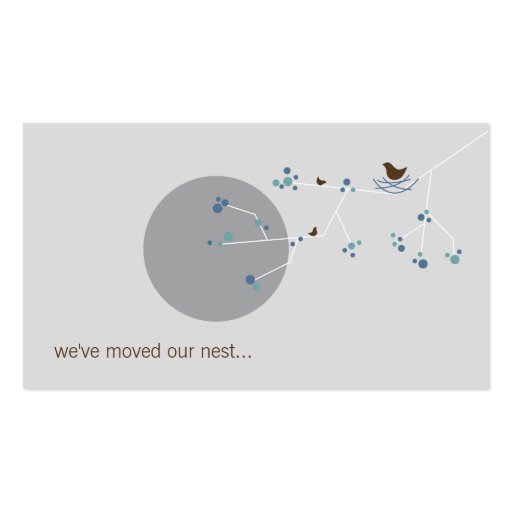 Nesting Bird + Family Blue Custom New Home Address Business Card Templates