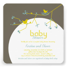 Nesting Birds Family Tree Couples Baby Shower Personalized Invite