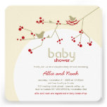 Nesting Birds Family Tree Couples Baby Shower Custom Announcement