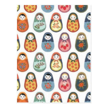 Nesting doll print postcards