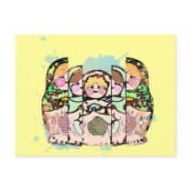Nesting Dolls on a yellow background - Post Cards