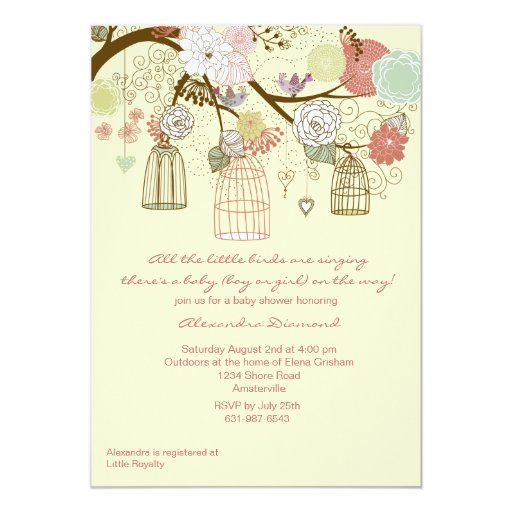 Nesting Floral Baby Shower Invitation Zazzle