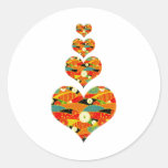 NESTING HEARTS ROUND STICKERS
