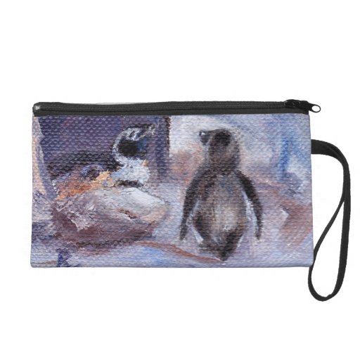 Nesting Penguins bagette wristlet clutch