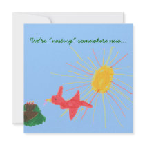 "Nesting Somewhere New" change-of-address card invitations by KarateKatGraphics "Nesting Somewhere New" change-of-address card invitations
