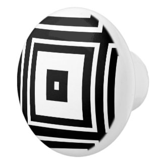 Nesting White and Black Square Ceramic Knob