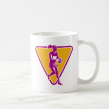 netball player catching passing ball coffee mug