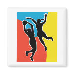 netball player jumping shooting blocking magnets