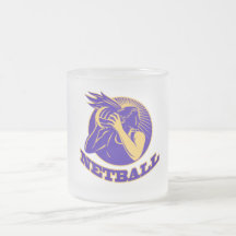 netball player passing ball coffee mug