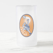 Netball player rebounding for ball coffee mug