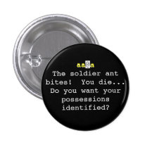Nethack: The soldier ant bites!  You Die... Pinback Buttons