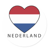Netherland Heart with black NEDERLAND Stickers