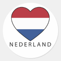 Netherland Heart with black NEDERLAND Stickers