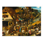 Netherlandish Proverbs by Pieter Bruegel the Elder Post Card
