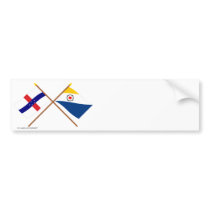 Netherlands Antilles and Bonaire Crossed Flags Bumper Stickers
