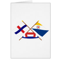 Netherlands Antilles and Bonaire Crossed Flags Cards
