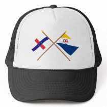 Netherlands Antilles and Bonaire Crossed Flags Mesh Hats