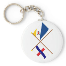 Netherlands Antilles and Bonaire Crossed Flags Keychain