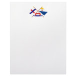 Netherlands Antilles and Bonaire Crossed Flags Customized Letterhead