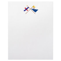 Netherlands Antilles and Bonaire Crossed Flags Personalized Letterhead