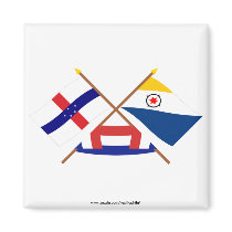 Netherlands Antilles and Bonaire Crossed Flags Magnet