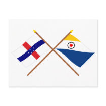 Netherlands Antilles and Bonaire Crossed Flags Post Cards