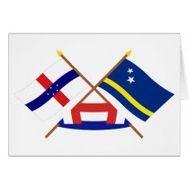 Netherlands Antilles and Curacao Crossed Flags Cards