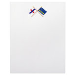 Netherlands Antilles and Curacao Crossed Flags Letterhead Template