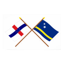 Netherlands Antilles and Curacao Crossed Flags posters by Vexillophile Netherlands Antilles and Curacao Crossed Flags posters