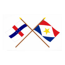 Netherlands Antilles and Saba Crossed Flags posters by Vexillophile Netherlands Antilles and Saba Crossed Flags posters