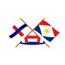 Netherlands Antilles and Saba Crossed Flags posters by Vexillophile Netherlands Antilles and Saba Crossed Flags posters