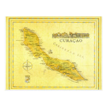 Netherlands Antilles, Curacao Map (Paper) Postcards