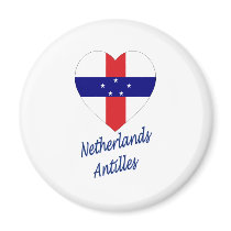 Netherlands Antilles Flag Heart magnets