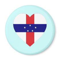 Netherlands Antilles Flag Heart magnets