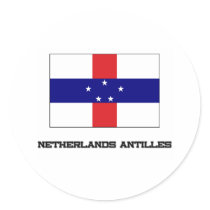 Netherlands Antilles Flag Round Stickers